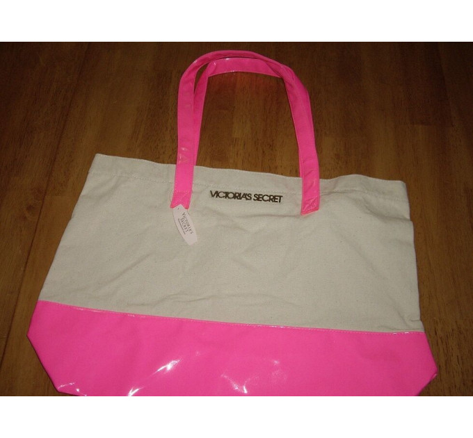 Сумка Victoria's Secret Logo Shopper Beach Large Tote Bag Color Pink Beige